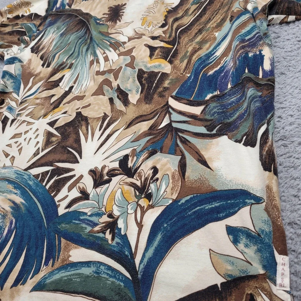 Chaps‎ Ralph Lauren XL Mens Vintage 90s Floral Polo Shirt Short Sleeve Tropical